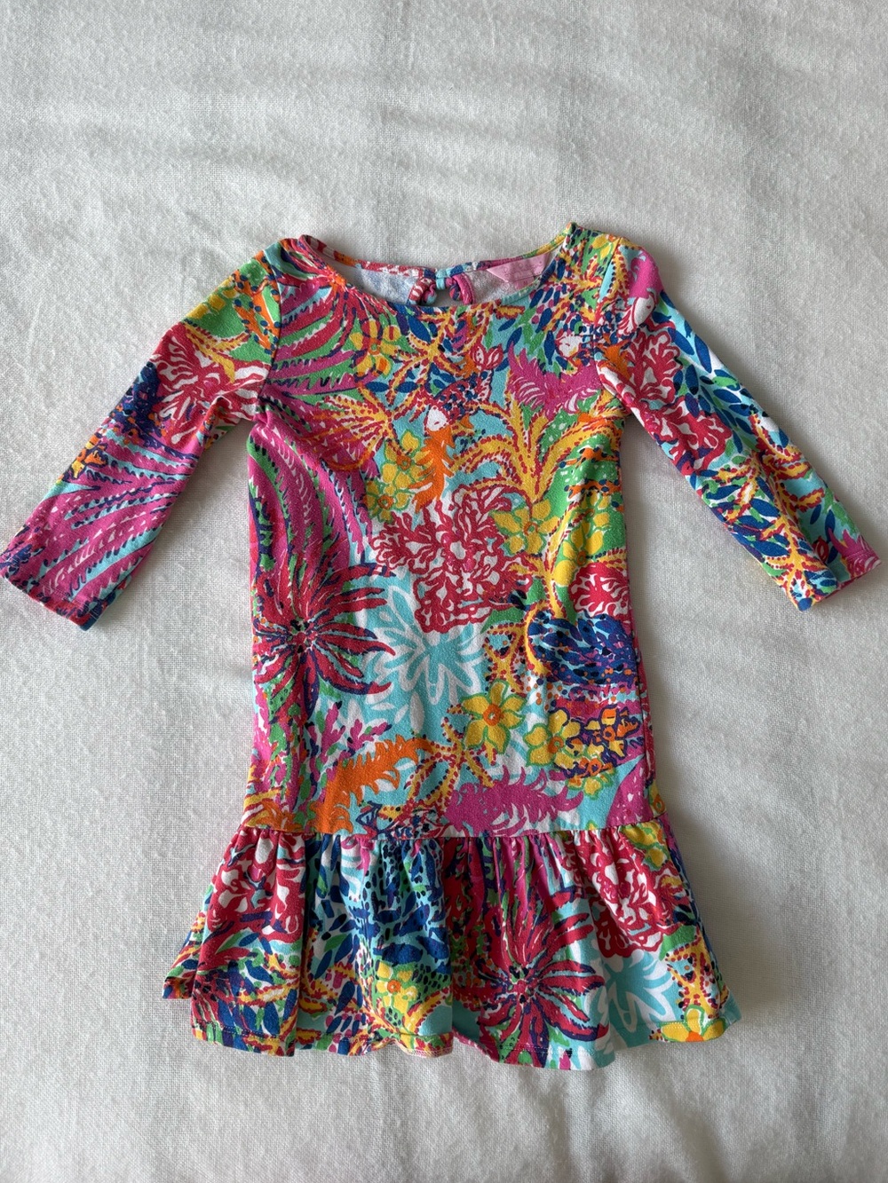 Kids Multicolor Floral Ruffle Dress
